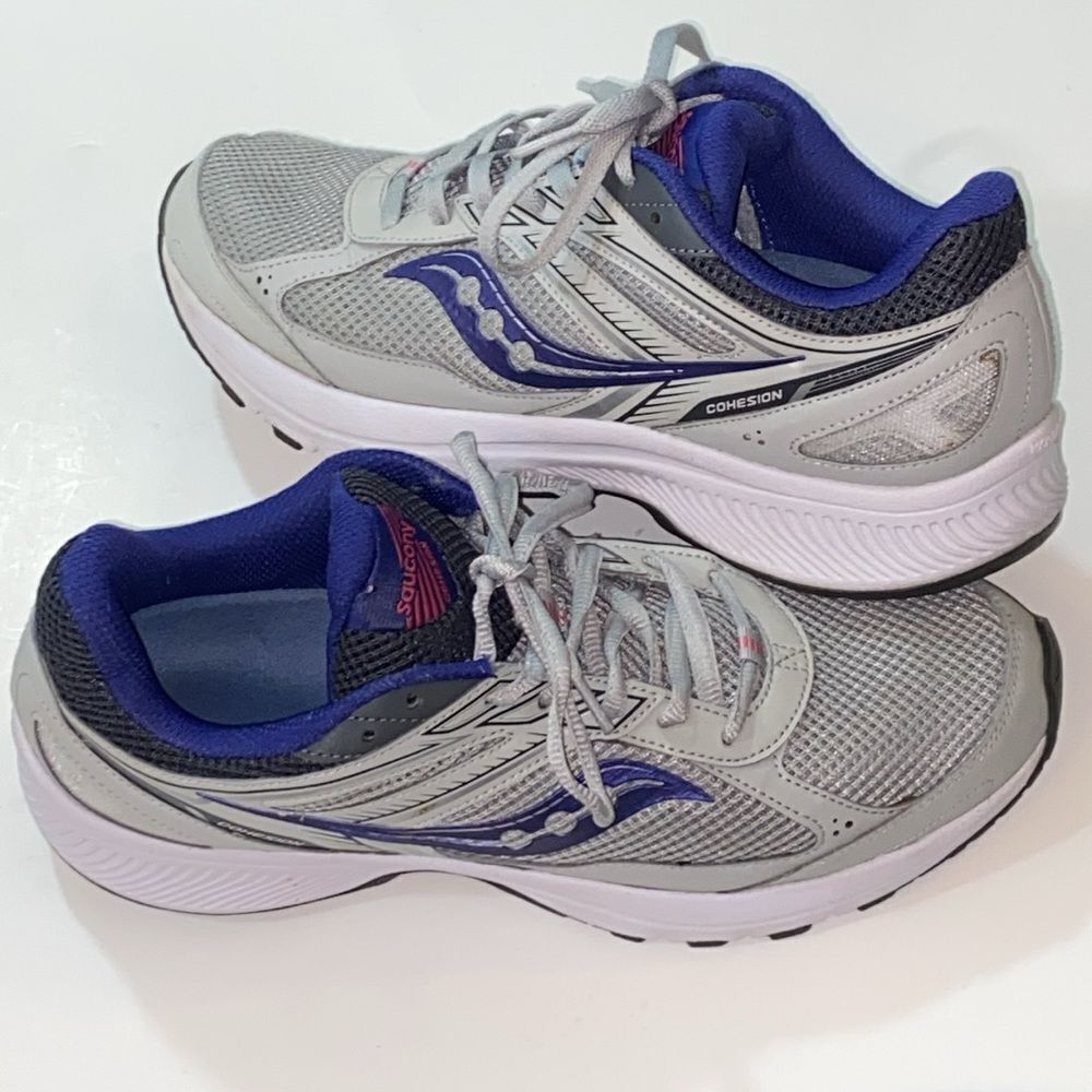 Saucony Cohesion Gray and Blue Sneakers Size 10 US
